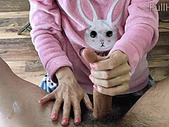 i’m obsessed with stepsister’s pajama teasing and cumshot play!