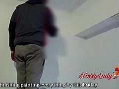 Housewife gets naughty with her boss and the painter