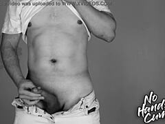 Art Vintage Retro Sports Guy Masturbation Big Fat Cock Ejaculation Without Using His Hands