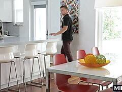 blonde athletic cougar cheats with wife in scene