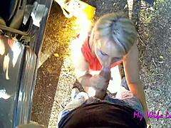 Stopped at picnic area with Luna craving my big cock for fun