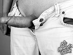 Art Vintage Retro Sports Guy Masturbation Big Fat Cock Ejaculation Without Using His Hands