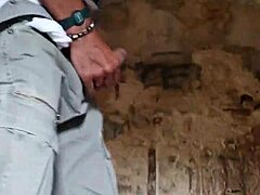 Couple Feels Passion in Medieval Village Exhibitionism with Big Ass and Monster Cock