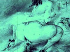 Vintage erotic illustration of interracial couple?