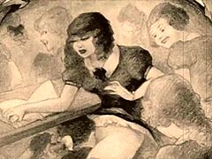 Vintage erotic illustration of interracial couple?