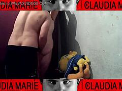 Tasting vaginal fluids of fat slut between thighs.