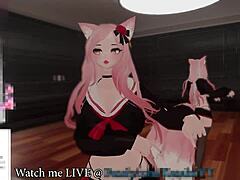 Kanako the catgirl VTuber moans and squirts for eager chat fans