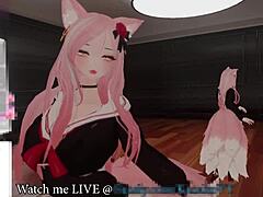 Kanako the catgirl VTuber moans and squirts for eager chat fans