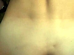 Beautiful woman with perfect body getting cum in her ass in open space