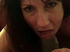 Mature Woman Engages In Intimate Act With Young Black Partner