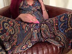 Redhead Milf with Pierced Nipples Rides 2 Fat Cocks... oops, meant two!