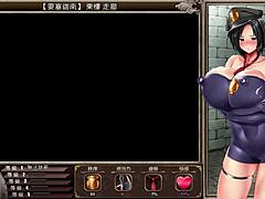 In Karryn's prison on day 20, she sucks big cocks in the hentai game