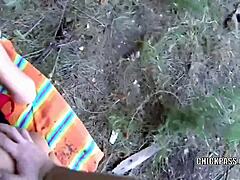 Blonde babe Cindy Sun is outside taking cock in her tits, anal, and assfucking with facial