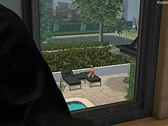 my well-mounted neighbor and bimbo stepmom at pool