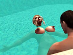 my well-mounted neighbor and bimbo stepmom at pool