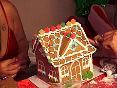 Making A Gingerbread House With Girlfriend And Friend Part 2