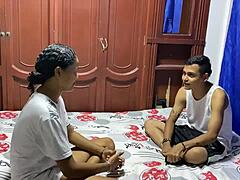 bangin' my hermanastra with wild sex, she loves it, and i finish hard