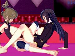 Setsuko Ohara and Chitose Kisaragi in wild futanari lesbian action!