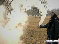 Horny Babe Alissa Bounty Rides Reverse Cowgirl!