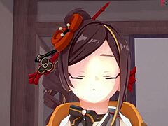 chiori gives blowjob in genshin impact