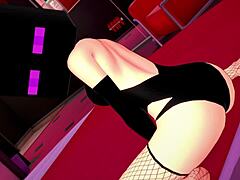 la novia muy caliente viste medias de red y mascara de enderman lista para follar hentai 3d minecraft
