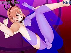 mikamo neru in bunny girl outfit and uzawa reisa have intense sex in blue archive hentai