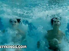 Delivery Guy James Angel Discovers Kira Perez and Fiona Frost in Intense Pool Action