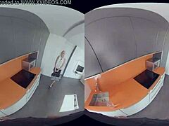 A doorstep seller approaches a home in this 3d virtual reality experience.