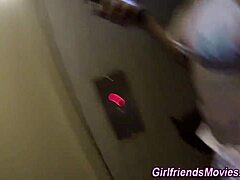 Busty teen POV licking big tits in lesbian action