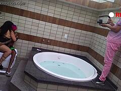 Experienced guy boldly fucks tattooed young Wallif Santos with big cock.