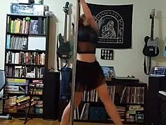 Blonde MILF Strips In Black Skirt And Heels