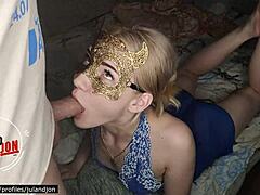 Hot Teen 18+ Blonde Sucks Big Dick