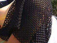 BBW Flashes Cameltoe At Pride 2016 Outdoor Event