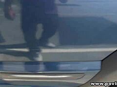 Pale redhead teen gets facial in pov pickup