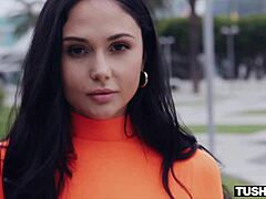 Do you want this hot brunette bent over with cock filling her ass deep?