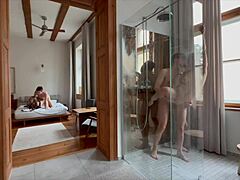 Wow! She Joins Amateur Group Fuck in Shower!