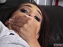 Petite redhead teen solo sucks stepbro's banana in a wild taboo act at 18.