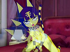 I watch Ankha ride cock in bedroom