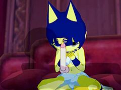 Ankha has a great sex experience in the bedroom with a nice cock
