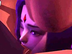 Raven devours big dick in uncensored 3D hentai action