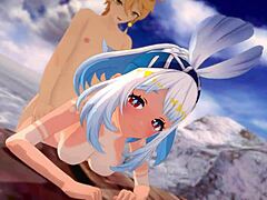 Sunshine Mualani from Genshin Impact in wild 3D cartoon action