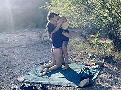 Catalan girls kissing and having sex outdoors naturally