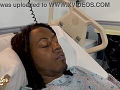 Mia Mercy, ebony nurse, grabs my sample with big cock action