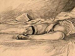 look at these vintage erotic drawings