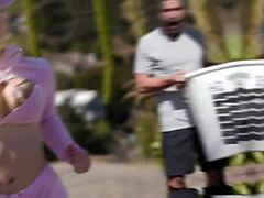 Want a deep throat blowjob warm-up before gym? Bent over for doggystyle!