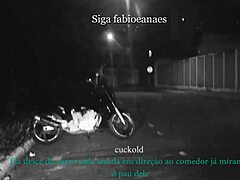 Married Woman Flashes on Street While Cuckold Voyeur Films