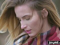 Joymii Teen Teases Tight Pussy in Solo Squirting Session.