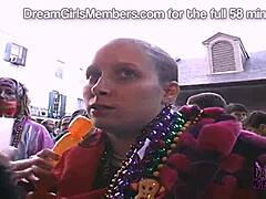 Party girl flashes nonstop in wild public display!