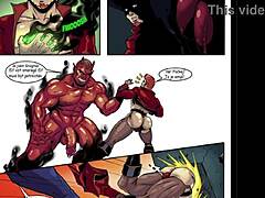 Cartoon gay treasure hunter in hot gay anal scene