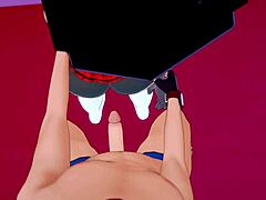 TV woman strips minifalda for hot doggy in love hotel.